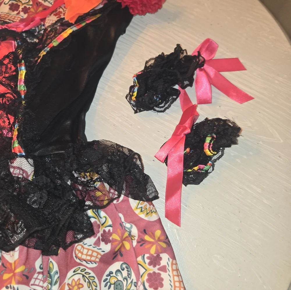 Colorful Day of the Dead Womens S Costume Spirit New - Picture 4 of 6